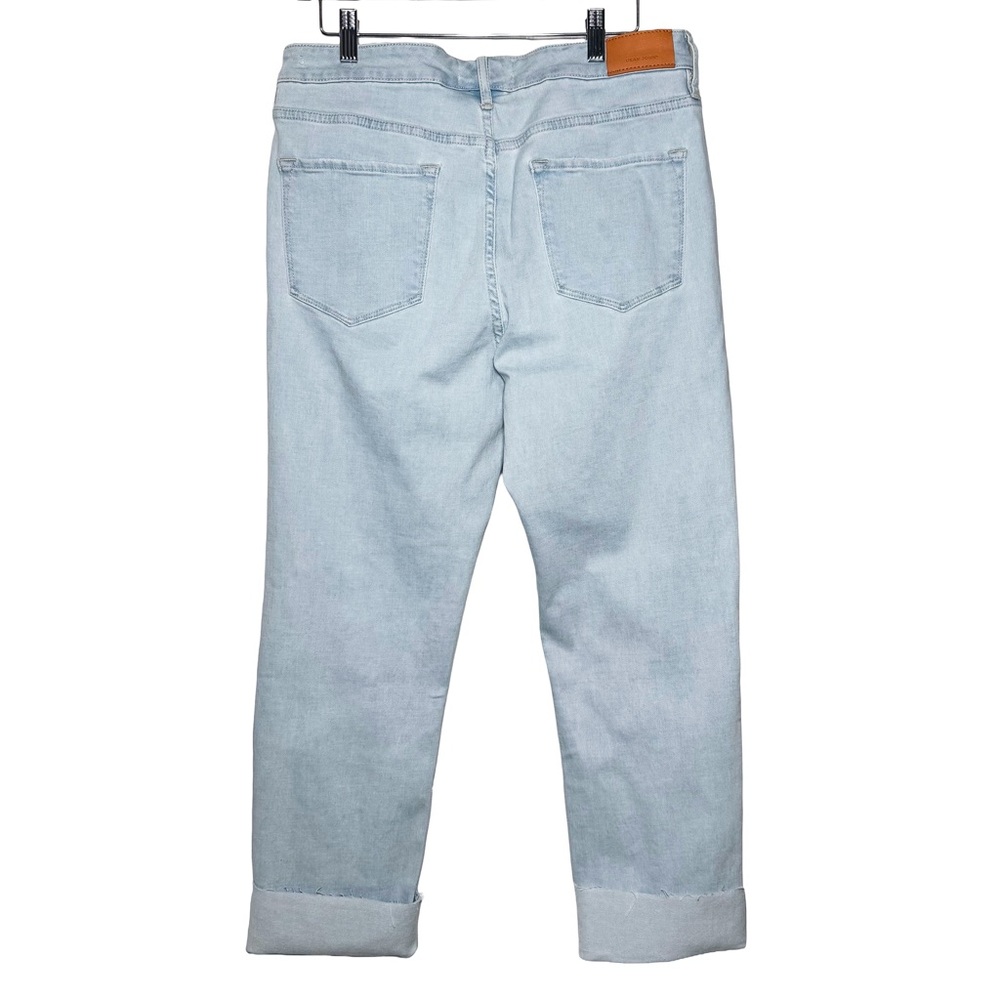 Dear John Blaire Straight Leg Jeans High Rise Light Wash 31x28 Ankle Raw Hem NWT - Picture 3 of 14